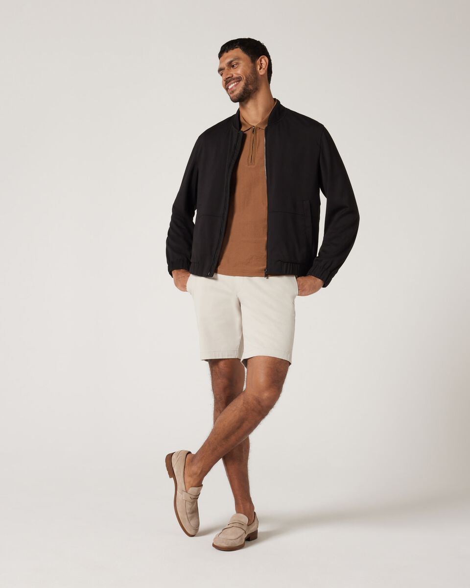 Slim Stretch Cotton Stretch Chino Short, Bone, hi-res